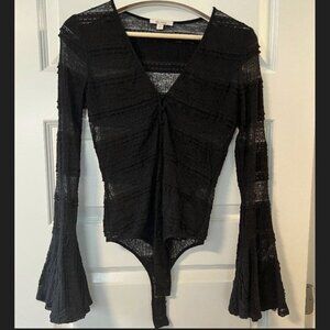Ella Moss Boho Bodysuit in Black Lace